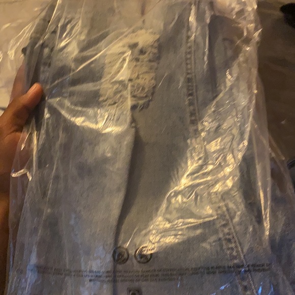 SKINNY STRETCH EXPLODED KNEE POPPER HEM JEANS - Picture 4 of 4